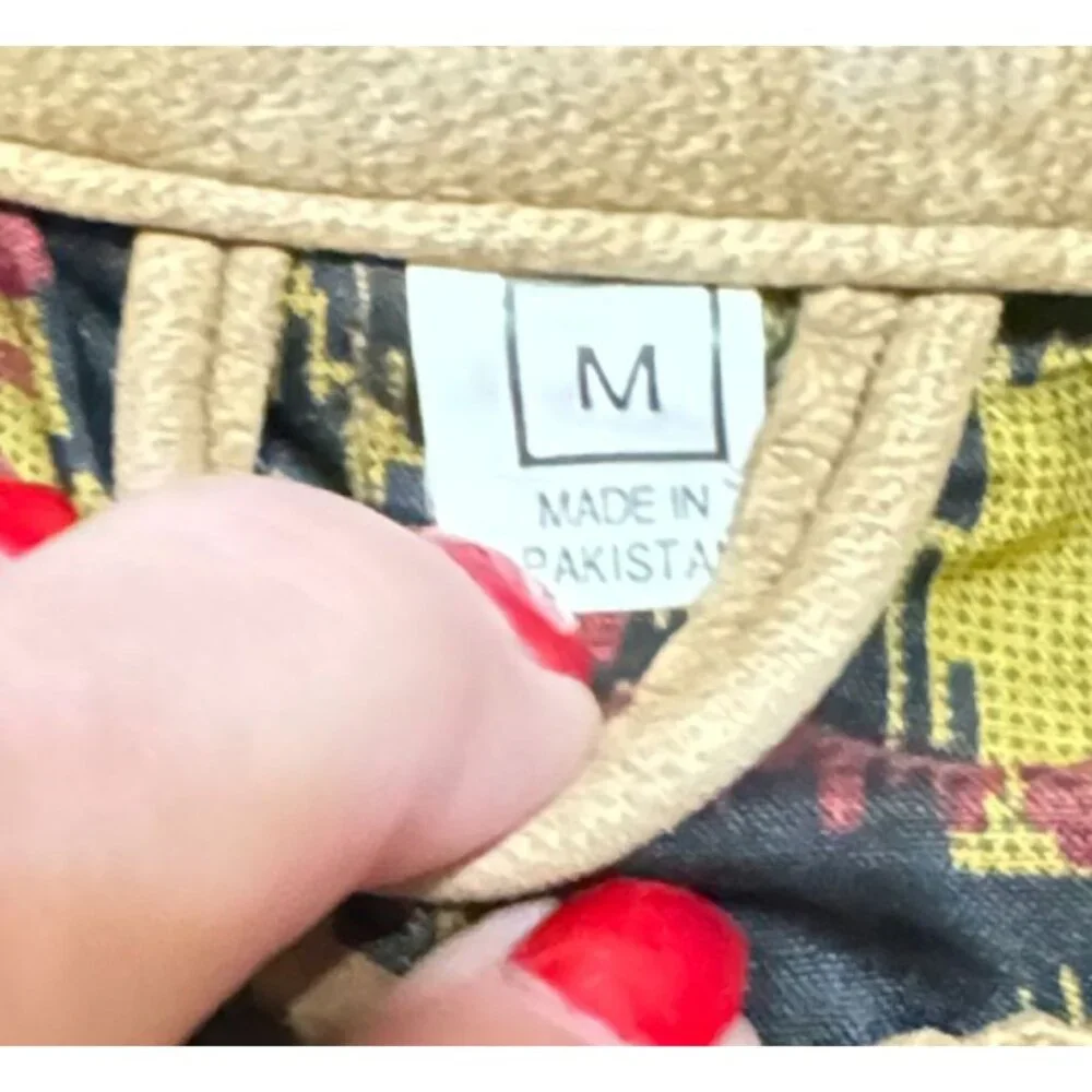 Vtg Nicole Sarhady Leather Duster Jacket Sz M Tan Western Southwestern Womens - Picture 5 of 8